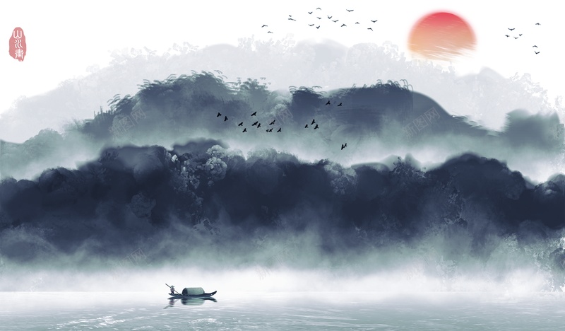 中国风背景创意素材psd设计背景_新图网 https://ixintu.com 中国风 背景 创意 素材