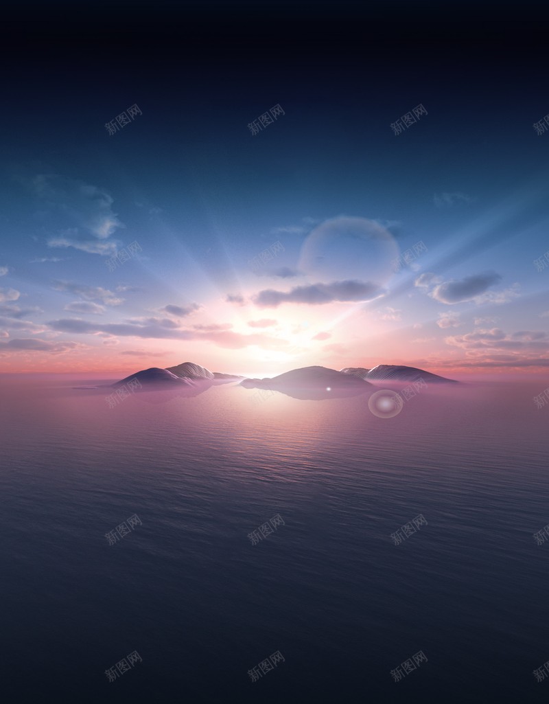 天空背景jpg设计背景_新图网 https://ixintu.com 天空 光线 黄昏 夕阳 海水 山 店铺背景 大气