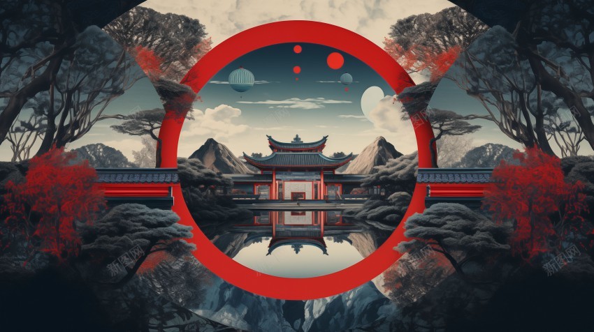 新中式拼图jpg设计背景_新图网 https://ixintu.com 中式 新中式 中国风 拼图 国潮