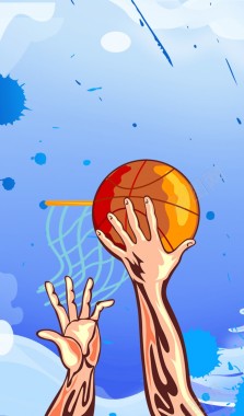 蓝色篮球背景背景