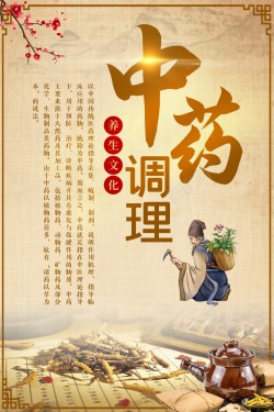中国风中医养生系列海报挂画设计海报