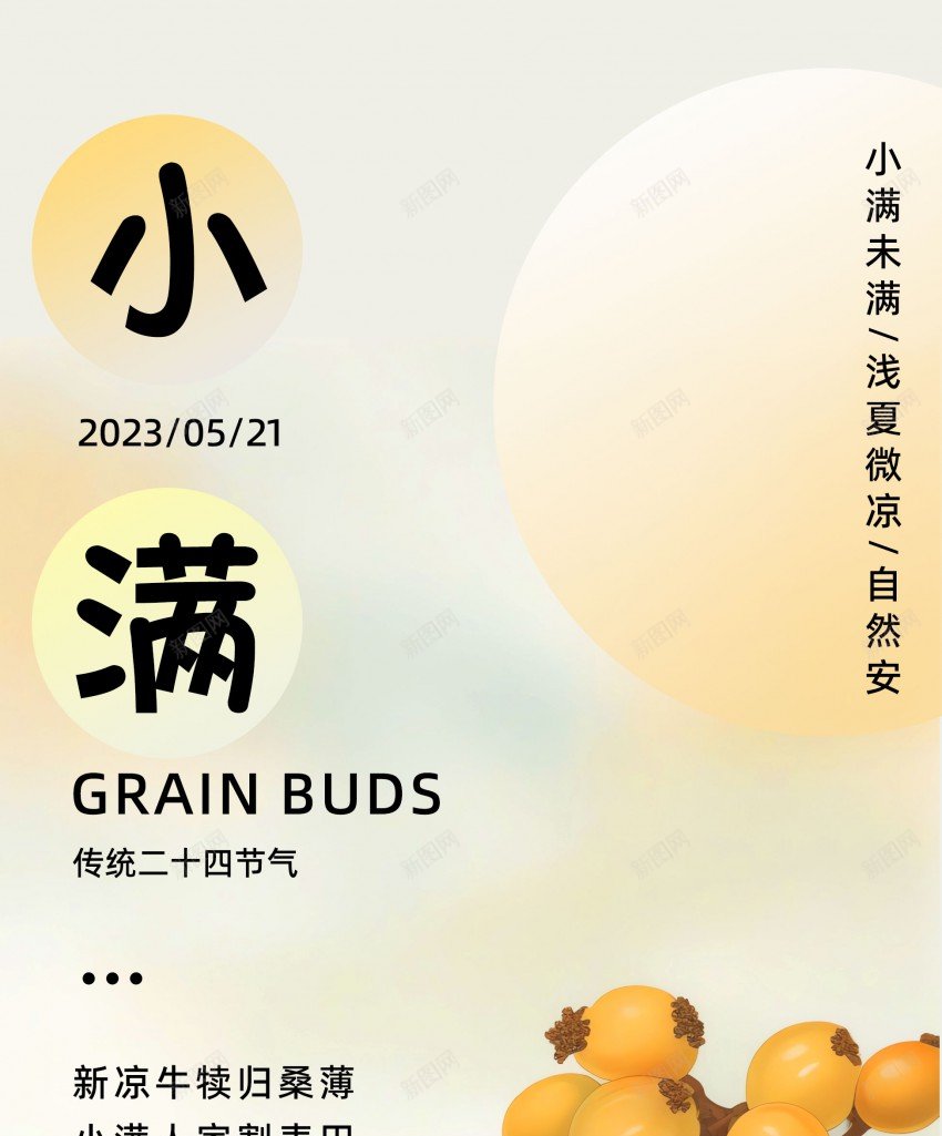 简约二十四节气小满长屏海报psd_新图网 https://ixintu.com 大气 简约 二十四节气 小满 海报 枇杷
