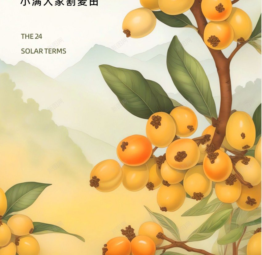 简约二十四节气小满长屏海报psd_新图网 https://ixintu.com 大气 简约 二十四节气 小满 海报 枇杷
