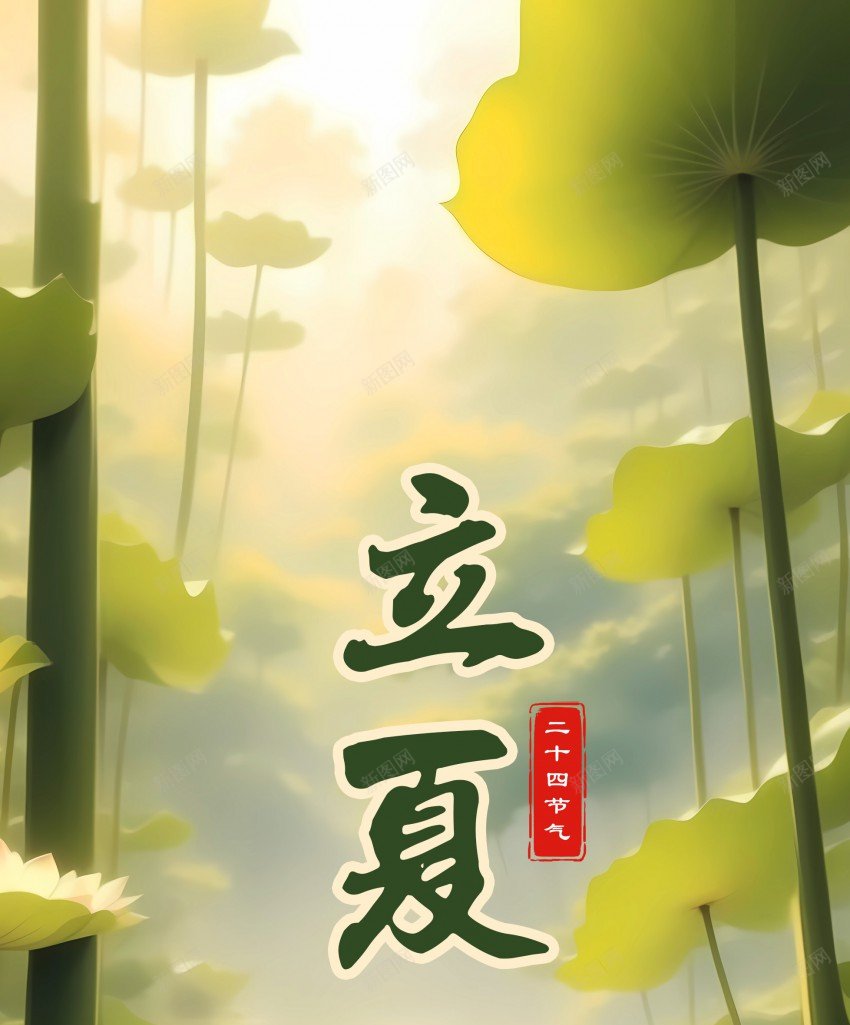 简约二十四节气立夏海报设计psd_新图网 https://ixintu.com 立夏 二十四节气 荷叶 少女 小船 海报 长屏 背影 夏天