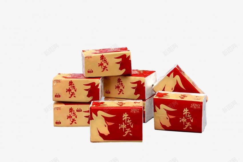 牛气冲天抽纸png免抠素材_新图网 https://ixintu.com 抽纸 纸巾 免扣