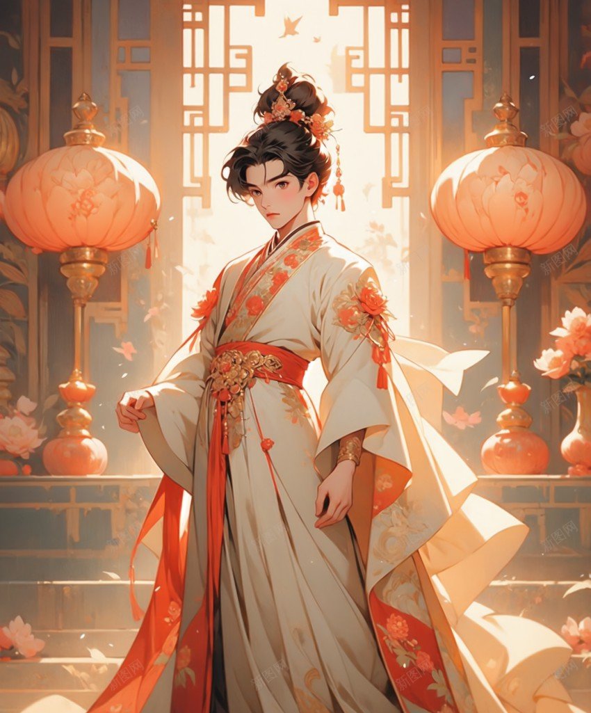 小公子汉服二次元唐装海报png_新图网 https://ixintu.com 二次元 原创海报 唐装 小公子 汉服 海报