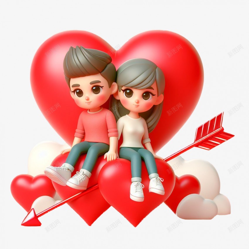 情人节卡通元素1png免抠素材_新图网 https://ixintu.com 情人节 卡通 元素 卡通 女孩 铅笔 坐在铅笔上 卡通女孩 3d