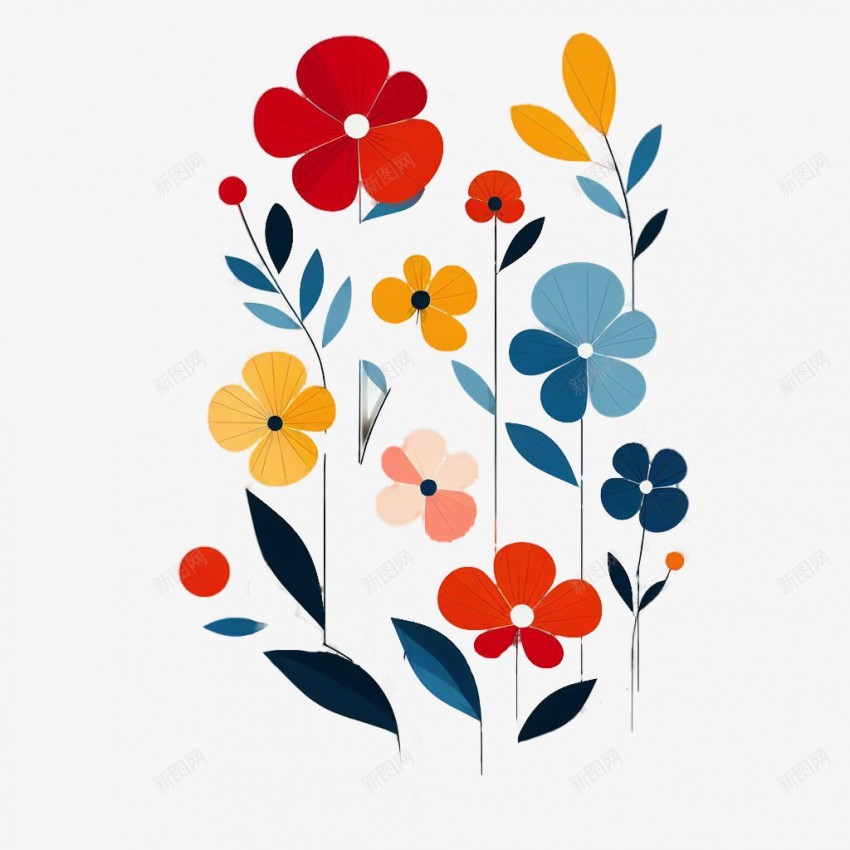 简约花png免抠素材_新图网 https://ixintu.com 花 简约