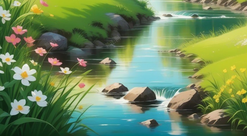 春日风景山水美照png_新图网 https://ixintu.com 出游 原创海报 山水 插画 春天 春季 春日 春游 海报 绿色 踏青 风景