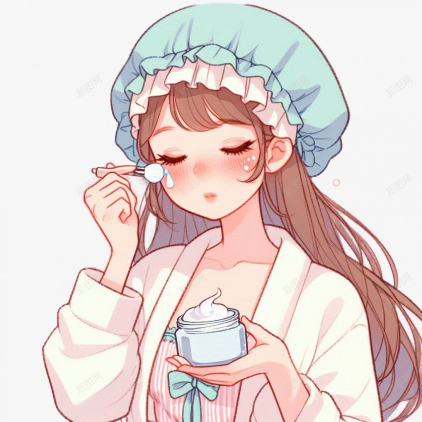 手绘护肤女孩png免抠素材_新图网 https://ixintu.com 手绘 护肤 女孩 化妆品 美容