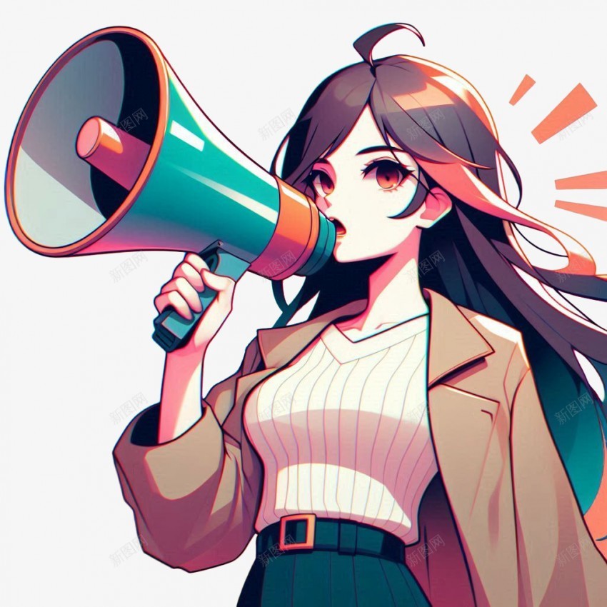 手拿喇叭的卡通女孩png免抠素材_新图网 https://ixintu.com 手拿 喇叭 卡通 女孩 销售