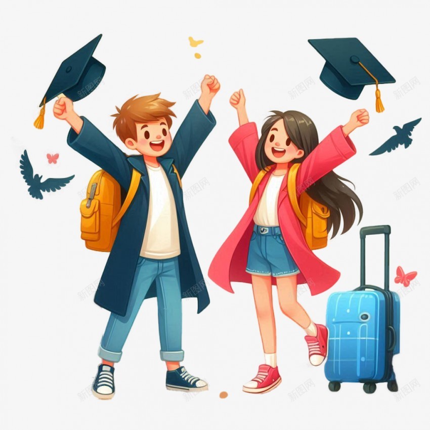 毕业季素材png免抠素材_新图网 https://ixintu.com 毕业季 素材 毕业元素 开心