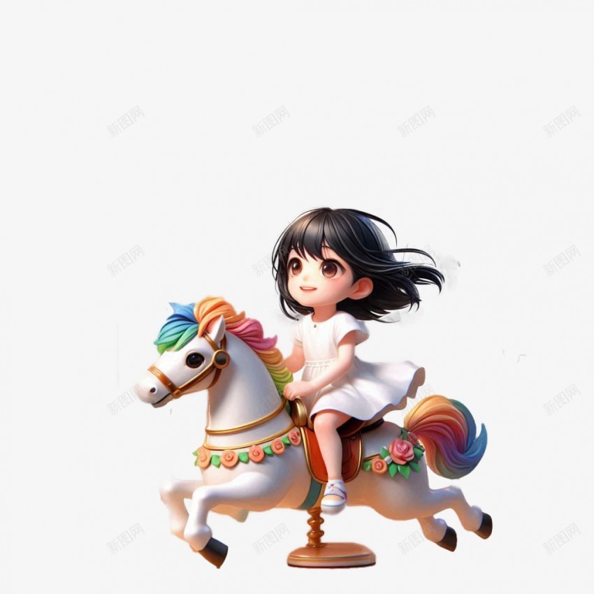 做旋转木马的女孩png免抠素材_新图网 https://ixintu.com 木马 女孩 旋转木马