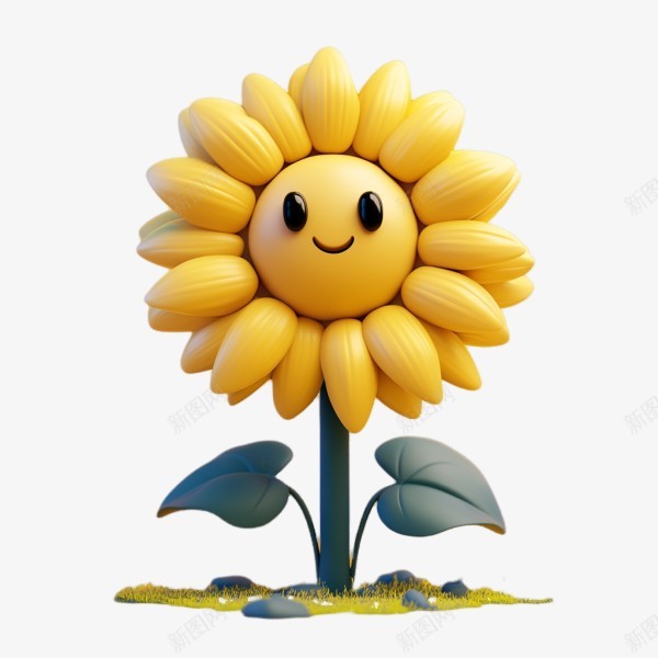 笑脸向日葵png免抠素材_新图网 https://ixintu.com 向日葵 可爱