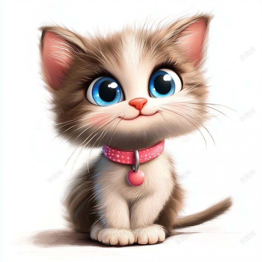 卡通手绘猫png免抠素材_新图网 https://ixintu.com 猫 卡通猫 微笑 猫咪 戴玲铛 萌萌哒 可爱