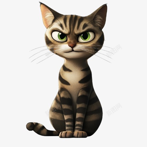 黑花猫png免抠素材_新图网 https://ixintu.com 猫 卡通猫 可爱 生气 小猫 瞪眼猫