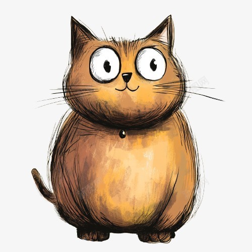 胖胖猫png免抠素材_新图网 https://ixintu.com 手绘猫 卡通猫 可爱 小猫 呆萌 胖胖猫