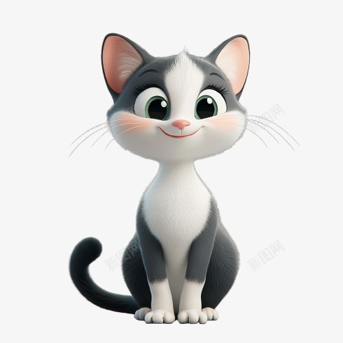 可爱快乐猫png免抠素材_新图网 https://ixintu.com 猫 卡通咪 小猫 微笑 洁净 可爱 呆萌