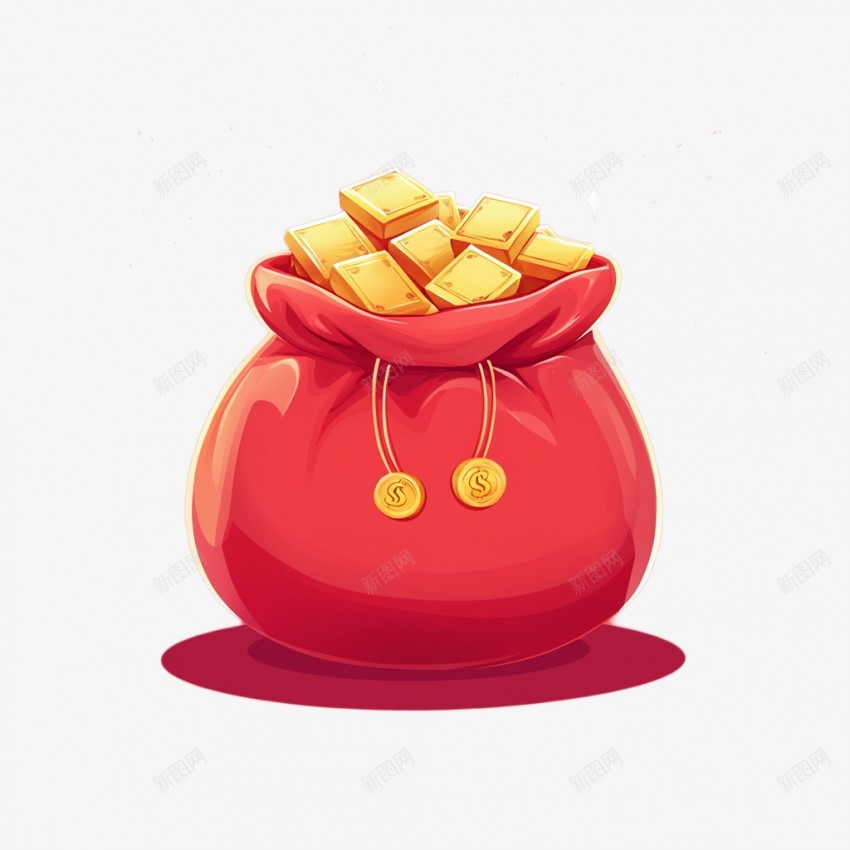 一个大红福袋png免抠素材_新图网 https://ixintu.com 福袋 礼物 礼品 红包 金色 新年礼物 限时优惠 福利 钱币 祝福 红包元素 元素素材