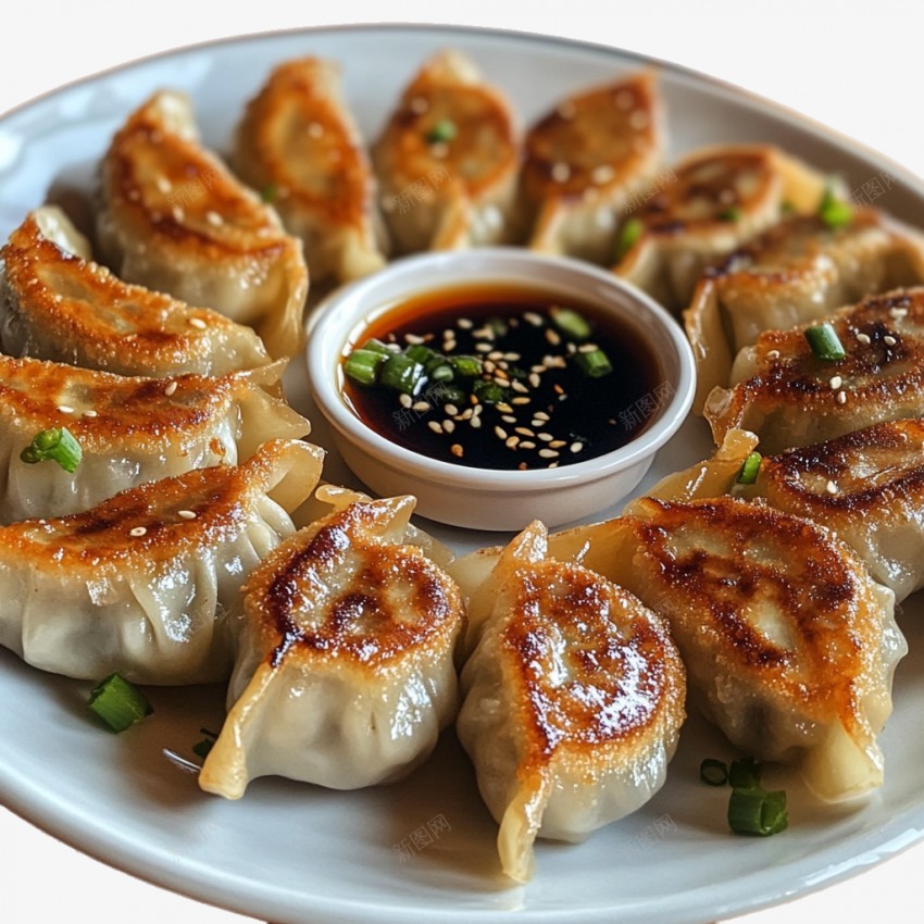 一盘饺子和调料png免抠素材_新图网 https://ixintu.com 一盘饺子 煎饺 扁食好吃 早点 春节饺子 蘸料 焦黄 外焦里嫩 美味 美食 肉馅食物 蒜泥配料 锅贴 醋麻油蘸料 薄皮大馅 煎饺素材