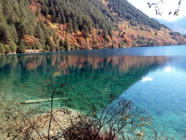 九寨沟清澈见底碧蓝色的湖水青山美景jpg_新图网 https://ixintu.com 九寨沟 清澈 湖水 美景 蓝色 青山