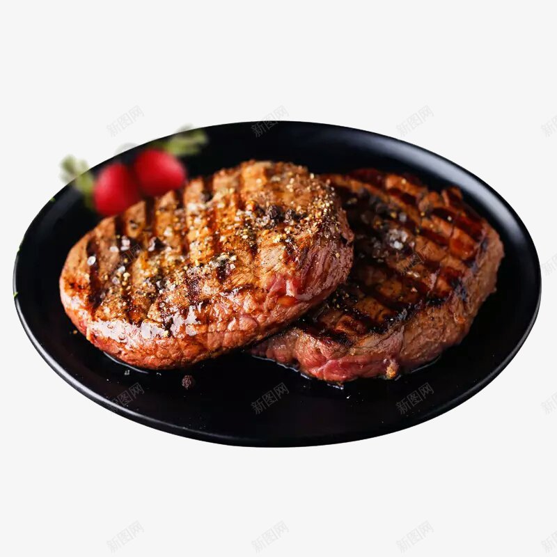 手绘餐饮美食两块煎牛排png免抠素材_新图网 https://ixintu.com AI绘图 数字作品 数字插画 煎牛排 手绘 美食 餐饮