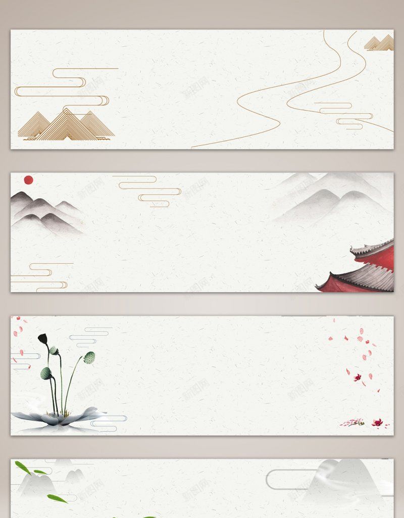 禅意文学古风海报banner背景图平面jpg设计背景_新图网 https://ixintu.com 平面设计