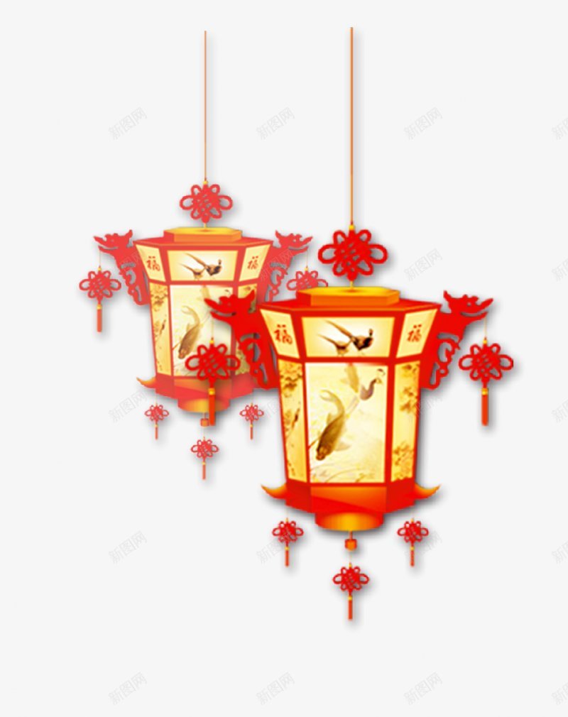 年货节春节新年过年传统中国风喜庆透明灯笼中国风和风png免抠素材_新图网 https://ixintu.com 年货节 春节