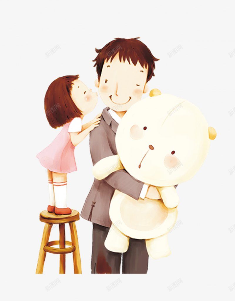 父女父亲节父爱父亲与女孩童年小女孩感恩插画卡通手绘png免抠素材_新图网 https://ixintu.com 卡通 小女孩 感恩 手绘 插画 父亲与女孩 父亲节 父女 父爱 童年