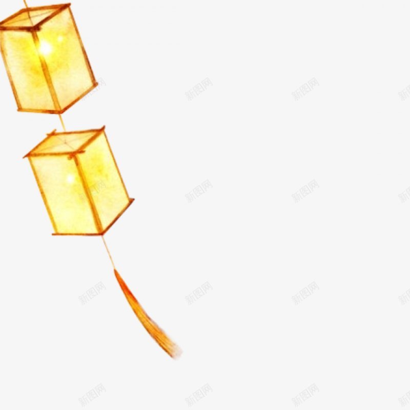 手绘中国风黄色灯笼挂饰图png免抠素材_新图网 https://ixintu.com 复古 长方体 挂灯 中国风 黄色 灯光 吊穗 手绘 元宵节 灯笼 挂饰 装饰图