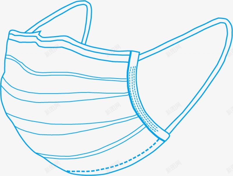 手绘蓝色一次性医用口罩插图png免抠素材_新图网 https://ixintu.com 蓝色 一次性 保护 医用 口罩 外科 安全 正面 疫情 过滤