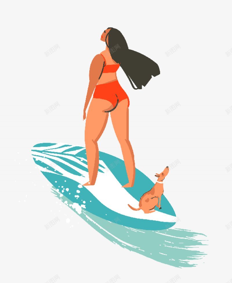 夏日沙滩女孩手绘插画及合集包SummerChipng免抠素材_新图网 https://ixintu.com Child Summer set 免扣手绘彩绘水彩插画