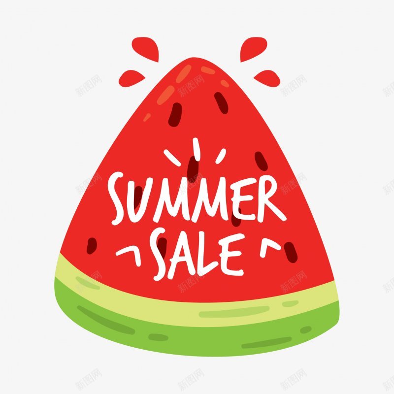 手绘西瓜夏日促销标签图png免抠素材_新图网 https://ixintu.com 免扣 图 手绘西瓜夏日促销标签