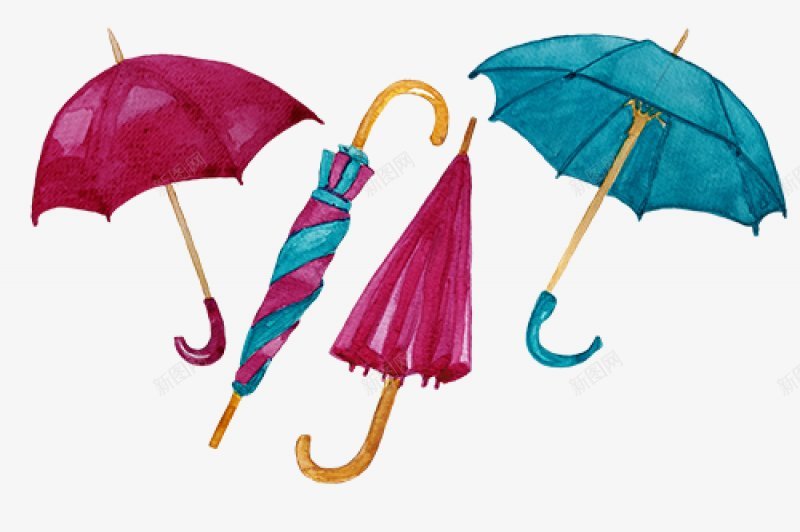 水彩手绘雨伞剪贴画手绘彩绘水彩插画png免抠素材_新图网 https://ixintu.com 免扣手绘彩绘水彩插画 水彩手绘雨伞剪贴画