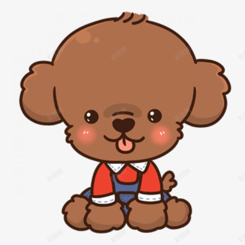 手绘可爱的棕色小狗卡通动物插画png免抠素材_新图网 https://ixintu.com 哺乳动物 插画动物 免扣 卡通动物 棕色小狗 坐着 红色 服装 宠物狗 孩子化 彩笔 忠诚 绘画 简笔画 人性化 插画