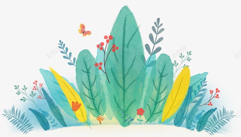 手绘植物插画PNS透明底png免抠素材_新图网 https://ixintu.com PNS透明底 手绘植物 插画
