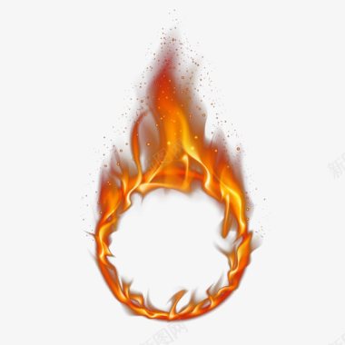 图透明背景火圈边框烈火点燃燃烧烈焰火焰火苗爆炸图标图标