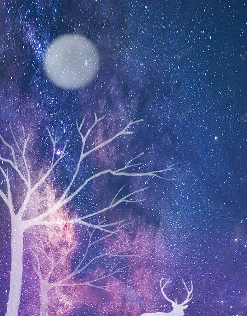 星空唯美插画背景图插画使用jpg设计背景_新图网 https://ixintu.com 使用 插画 星空唯美插画背景图