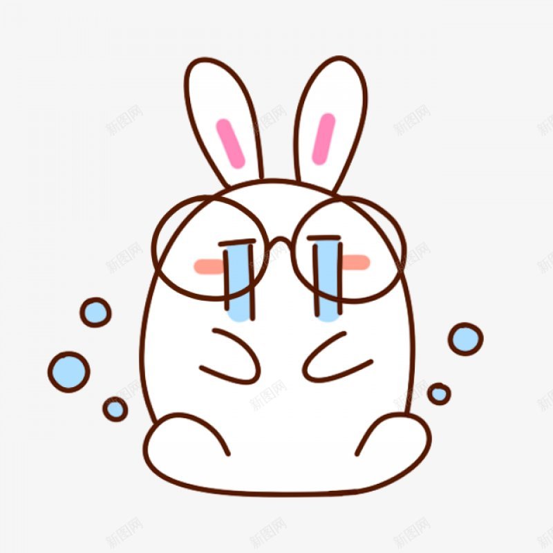 悲伤的小白兔卡通动物插画png免抠素材_新图网 https://ixintu.com 动物元素 插画动物 免扣 白兔 伤心 痛哭 告诉 她有难 卡通动物 扁平 手绘 简笔画 人性化 插画