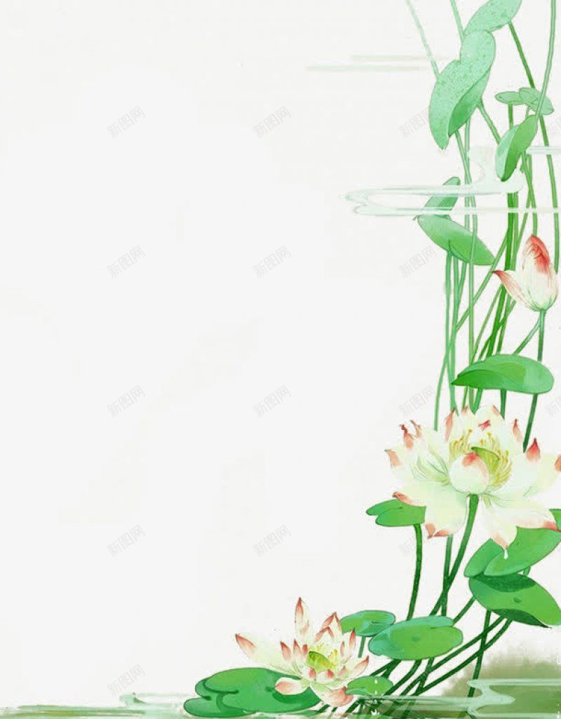 手绘荷花荷叶水雾材png免抠素材_新图网 https://ixintu.com 手绘荷花 材 水雾 荷叶