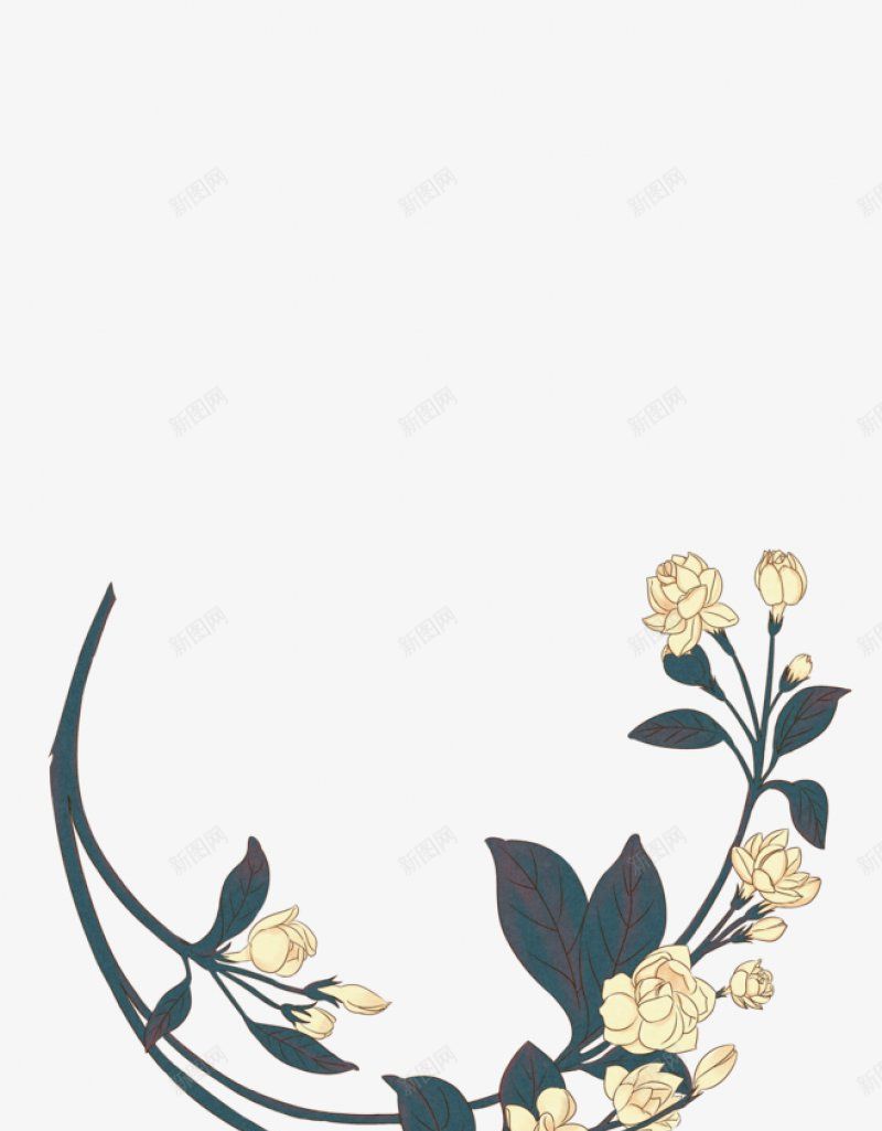 手绘黄白色茉莉花茉莉了解一下png免抠素材_新图网 https://ixintu.com 免扣手绘黄白色茉莉花 茉莉了解一下