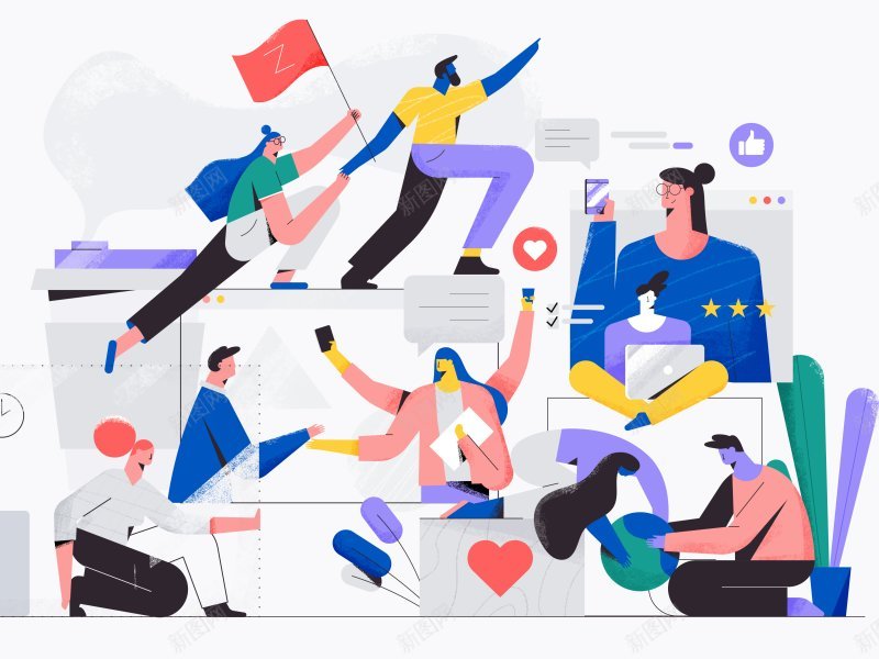FBgrowth1FlatIllustration图标png_新图网 https://ixintu.com FB Flat growth