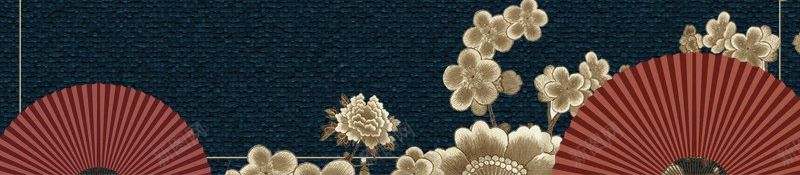 国潮风仙鹤祥云花纹线条中国风日系风古典PSD模板海jpg设计背景_新图网 https://ixintu.com 中式