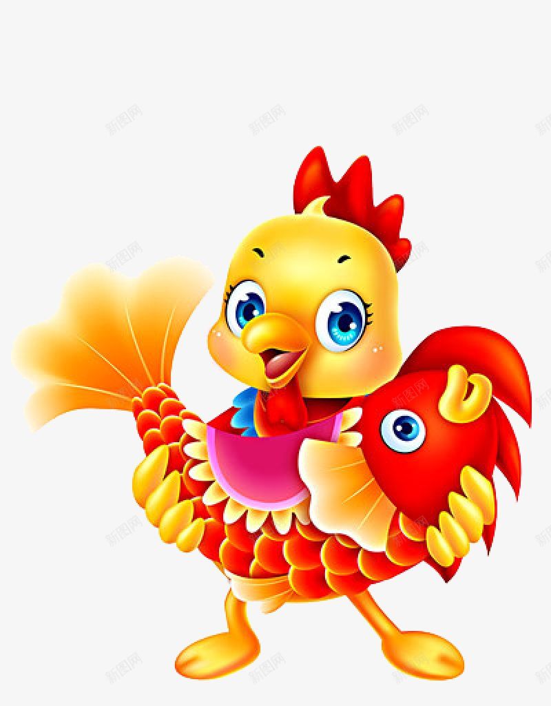 插画年年有鱼鸡卡通可爱透明圣诞元旦春节圣诞元旦春节png免抠素材_新图网 https://ixintu.com yijohn 个人生活微信号 公众号刚建立 卡通 可爱 年年有鱼 微信公众号渔舟爱设计 插画 透明 鸡