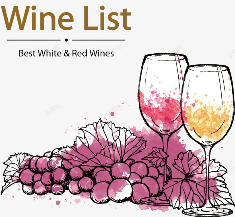 手绘葡萄酒PNS透明底png免抠素材_新图网 https://ixintu.com PNS透明底 手绘葡萄酒