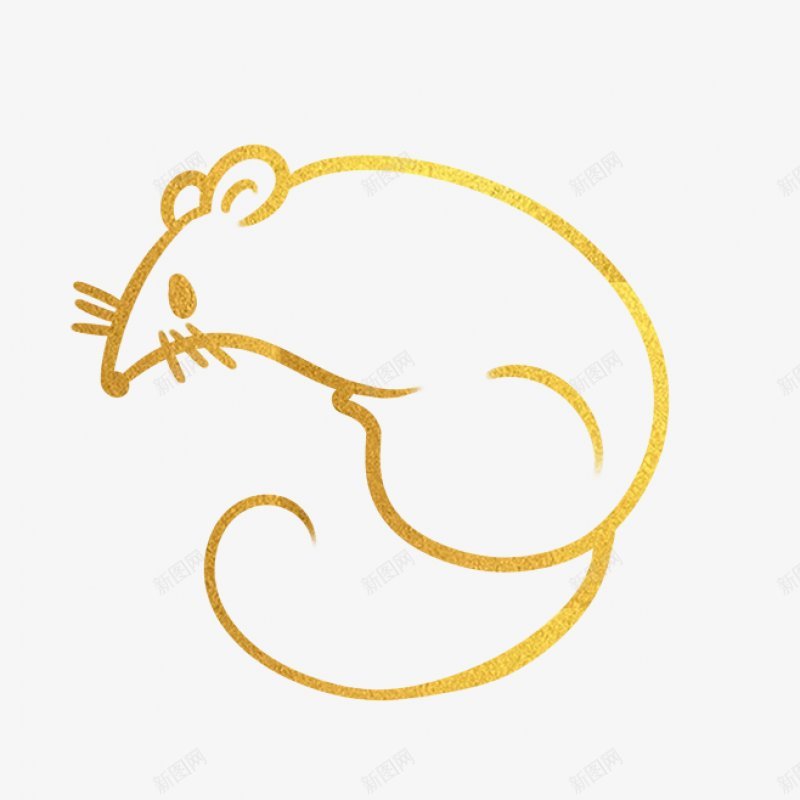仿真金色小老鼠插图png免抠素材_新图网 https://ixintu.com 古典的 小老鼠 金色的 卡通 形象 手绘 新年 春节 模式 金鼠 鼠年
