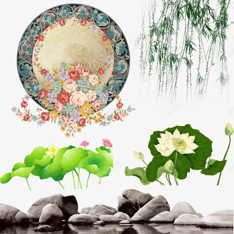 荷花荷叶石头柳叶wwwyeedoonet物件www图标png_新图网 https://ixintu.com com dengoo jitailed net www yeedoo 物件www 荷叶 荷花 荷花荷叶石头柳叶
