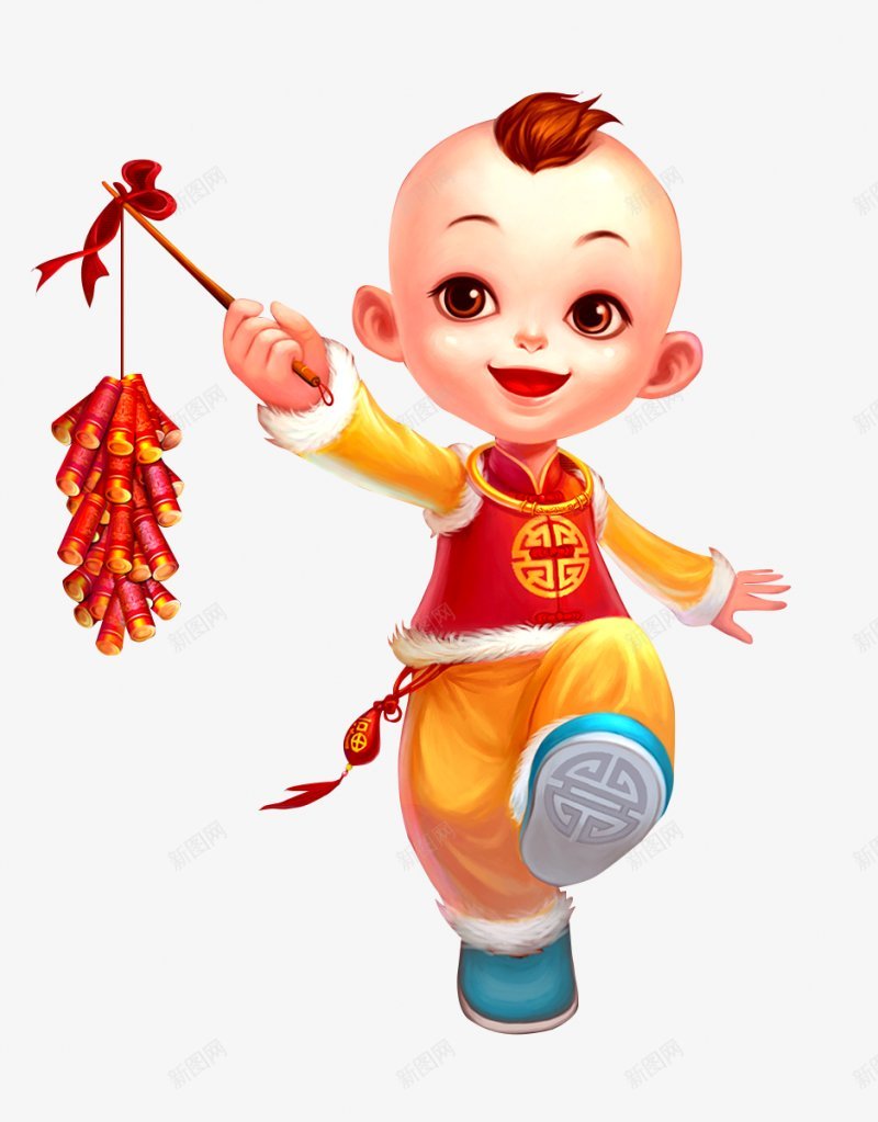 童子男童鞭炮手绘插画卡通春节放鞭炮的卡通可爱Q版男png免抠素材_新图网 https://ixintu.com 卡通 微信公众号渔舟爱设计 手绘 插画 男童 童子 透明 鞭炮