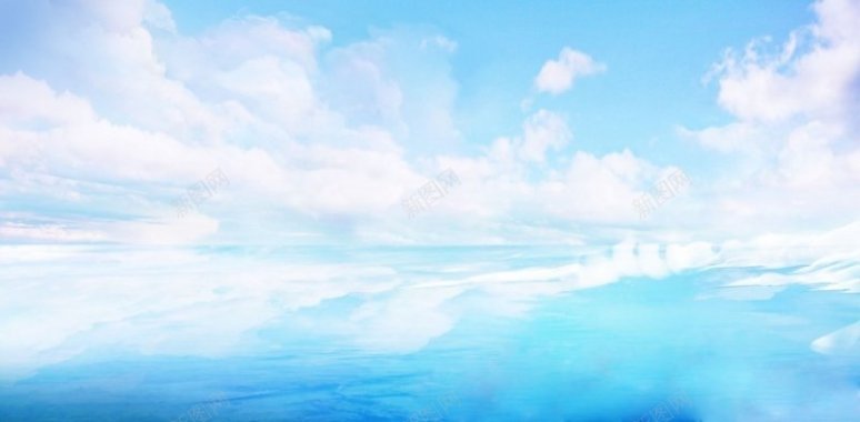 水彩天空天空水彩手绘蓝天白云蓝天天空云彩背景背景图背景