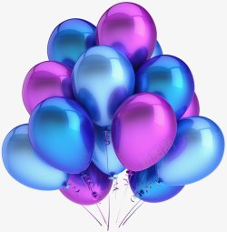 psd源图手绘紫色蓝色高大上聚会气球图PSDpsd源文高清图片